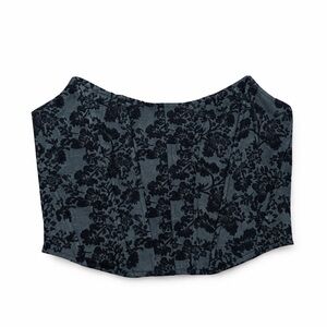 Anthropologie Velvet Jacquard Corset Top